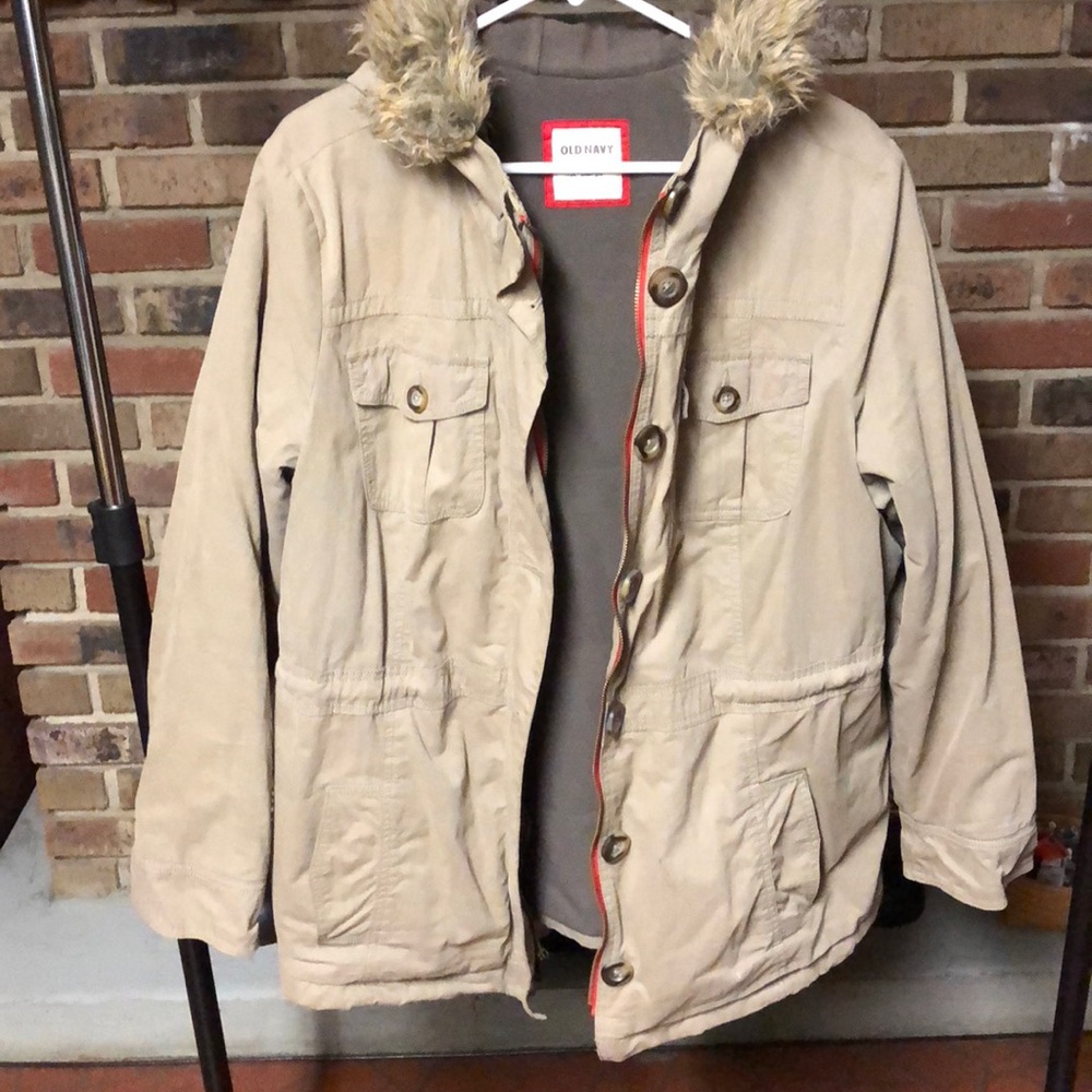 Tan Fleece-lined Coat